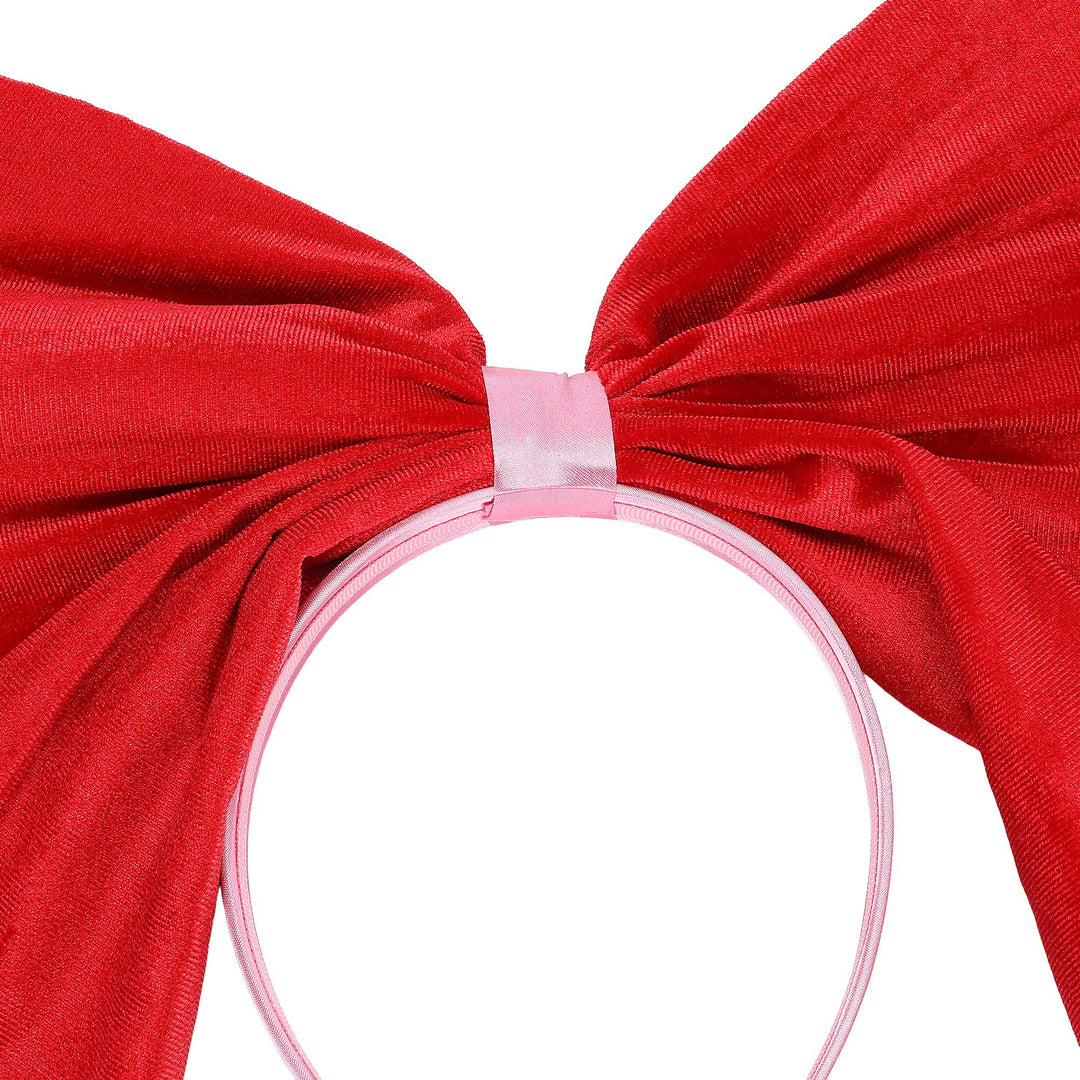 Packed Party Giant Velvet Bow Headband, Red