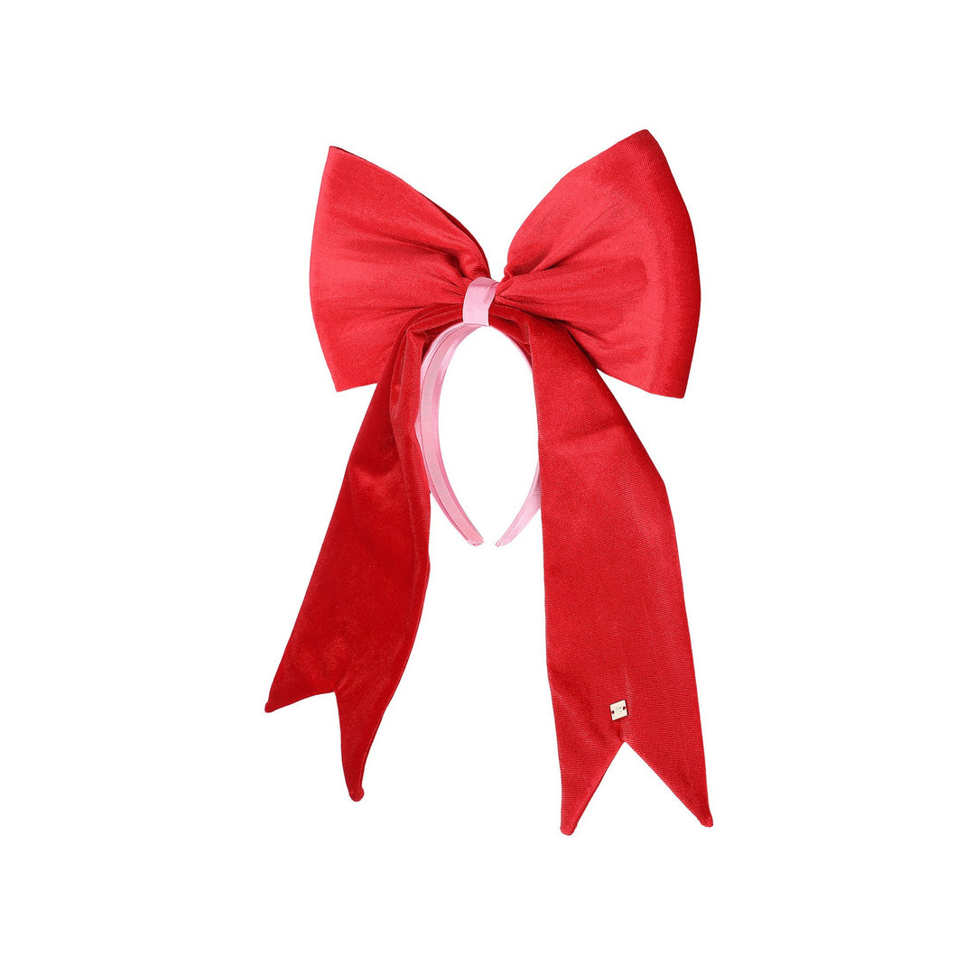 Packed Party Giant Velvet Bow Headband, Red