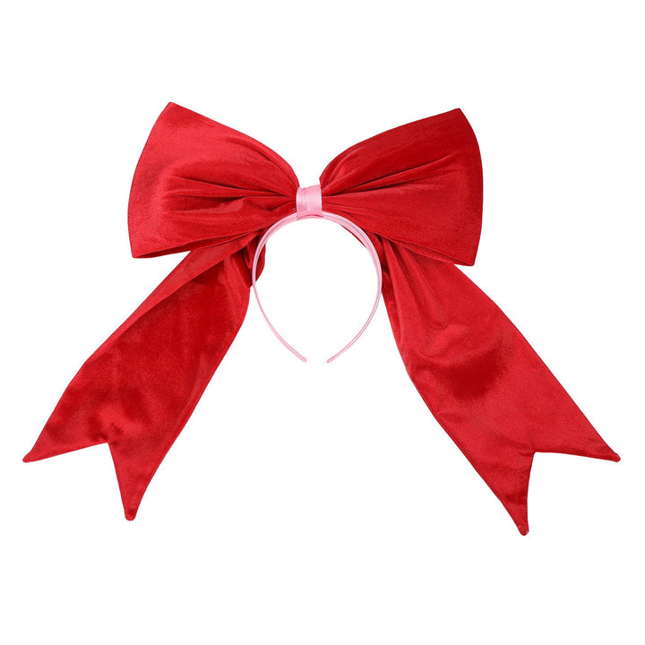 Packed Party Giant Velvet Bow Headband, Red