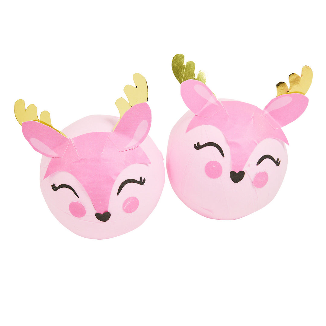 Pink Reindeer Holiday Surprise Balls (4 count)