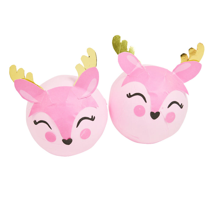 Pink Reindeer Holiday Surprise Balls (4 count)