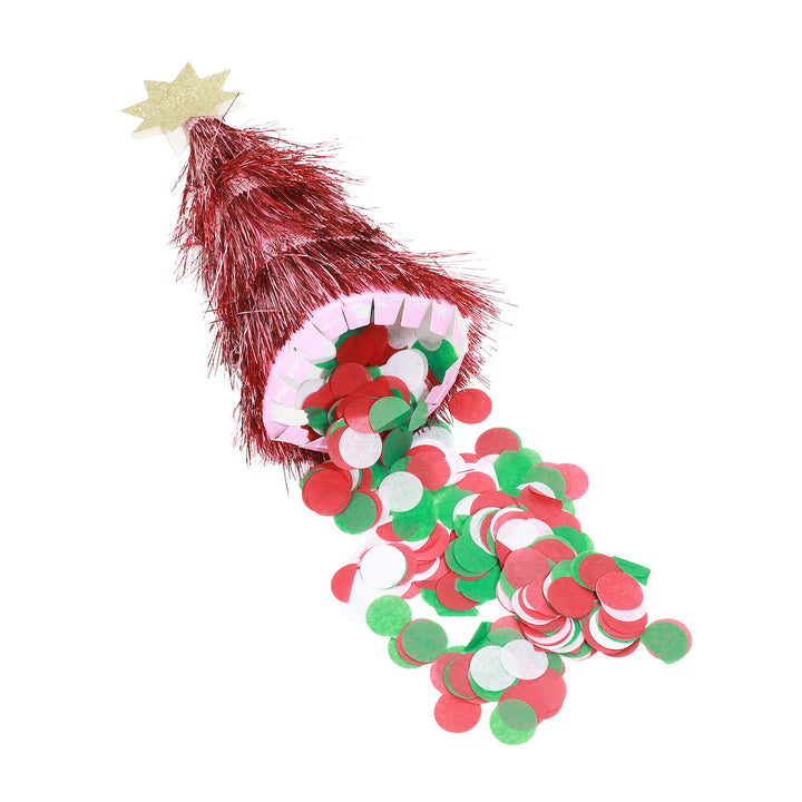 Colorful Tinsel Christmas Tree Confetti Crackers (6 Count)