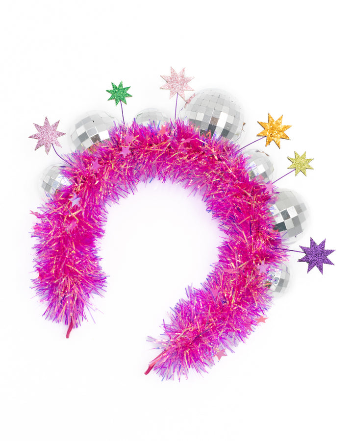 Let It Shine Pink Disco Novelty Headband