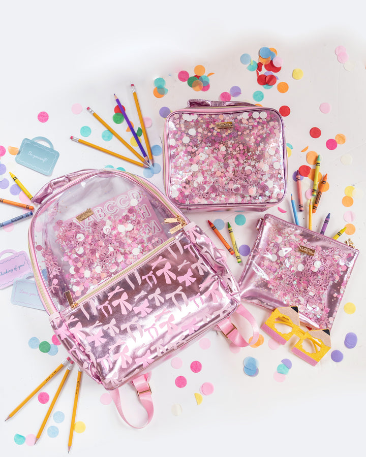 Pink Bows &amp; Confetti Backpack