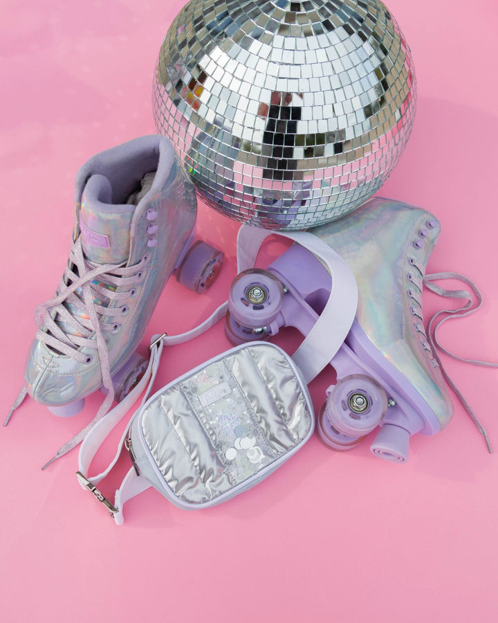Metallic Confetti Puffer Belt Bag