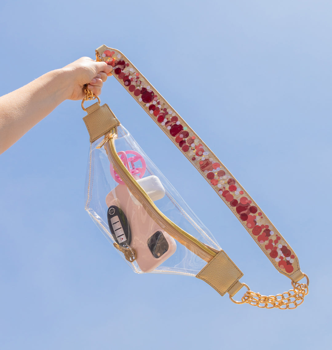 GOOD AS GOLD ADJUSTABLE CONFETTI BAG STRAP