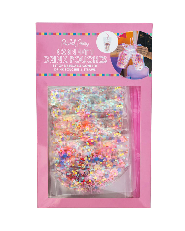 Say Cheers Reusable Confetti Hydration Pouches (Set of 8)