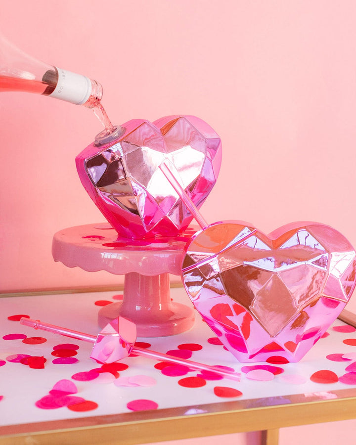 Disco Heart Tumbler- Pink