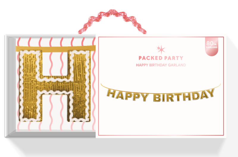 Happy Birthday Gold Reusable Banner