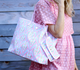 Petals & Plumes Oversized Tote with Wallet