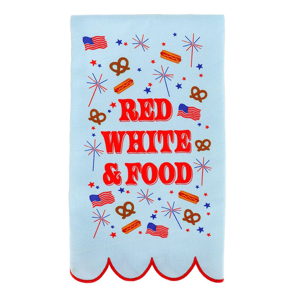 Red, White, &amp; Food Patriotic Cotton Tea Towel