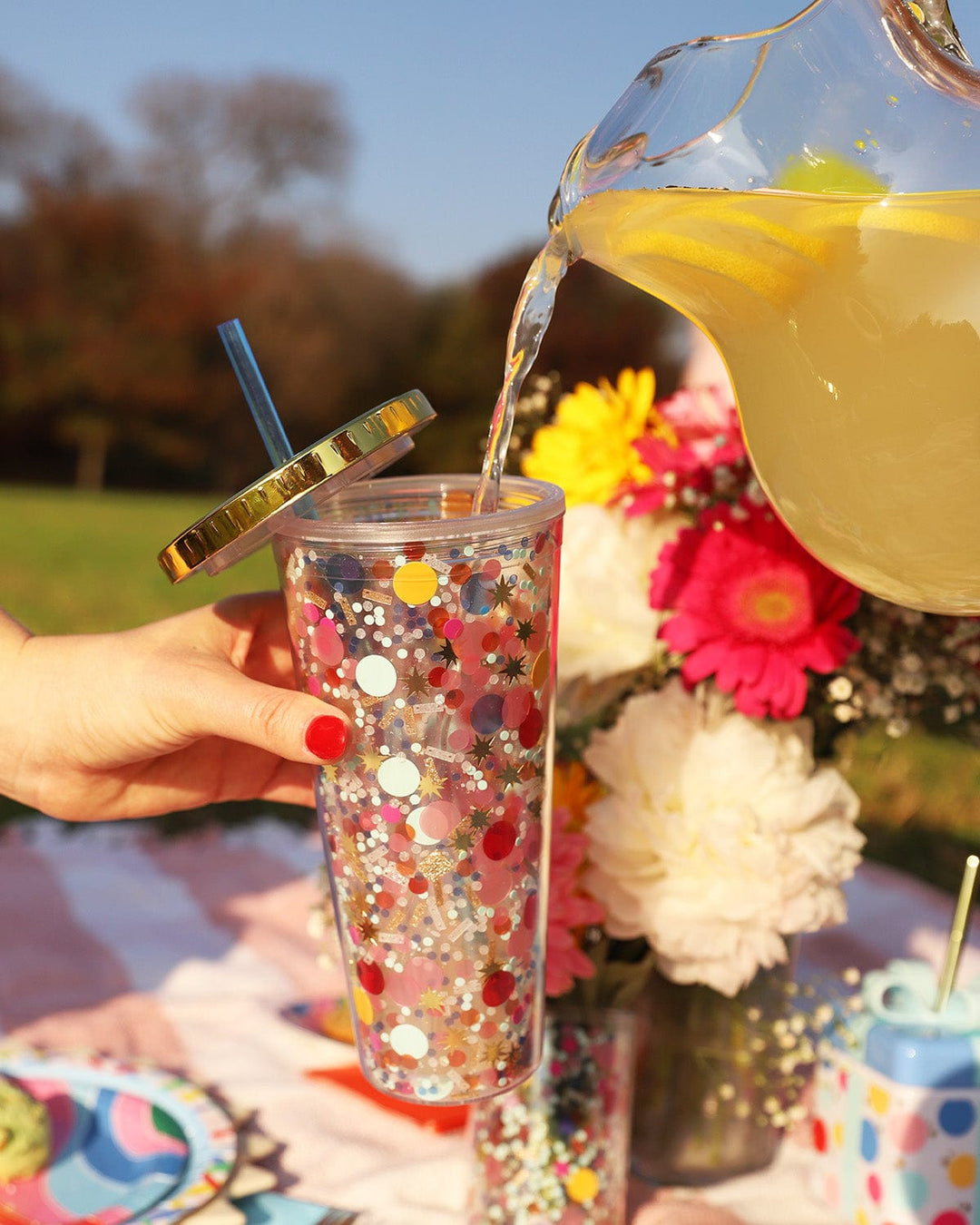 Celebrate Every Day Confetti Reusable Tumbler