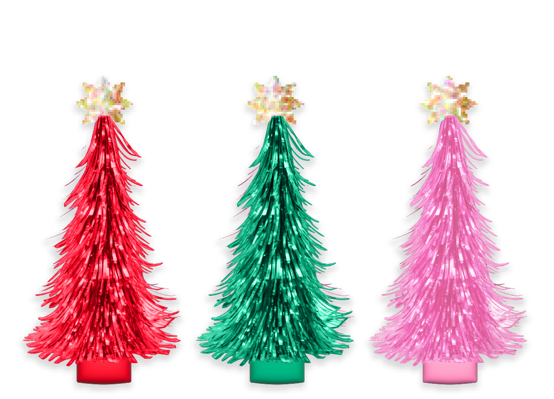 Colorful Tinsel Christmas Tree Confetti Crackers (6 Count)