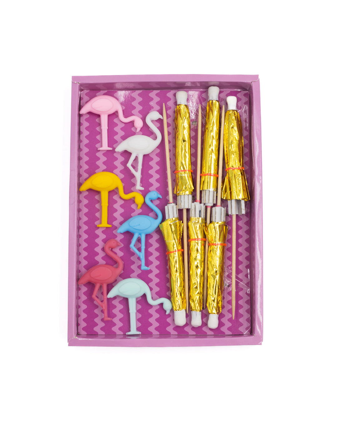 Flamingo Drink Charm &amp; Umbrella Stirrers Set