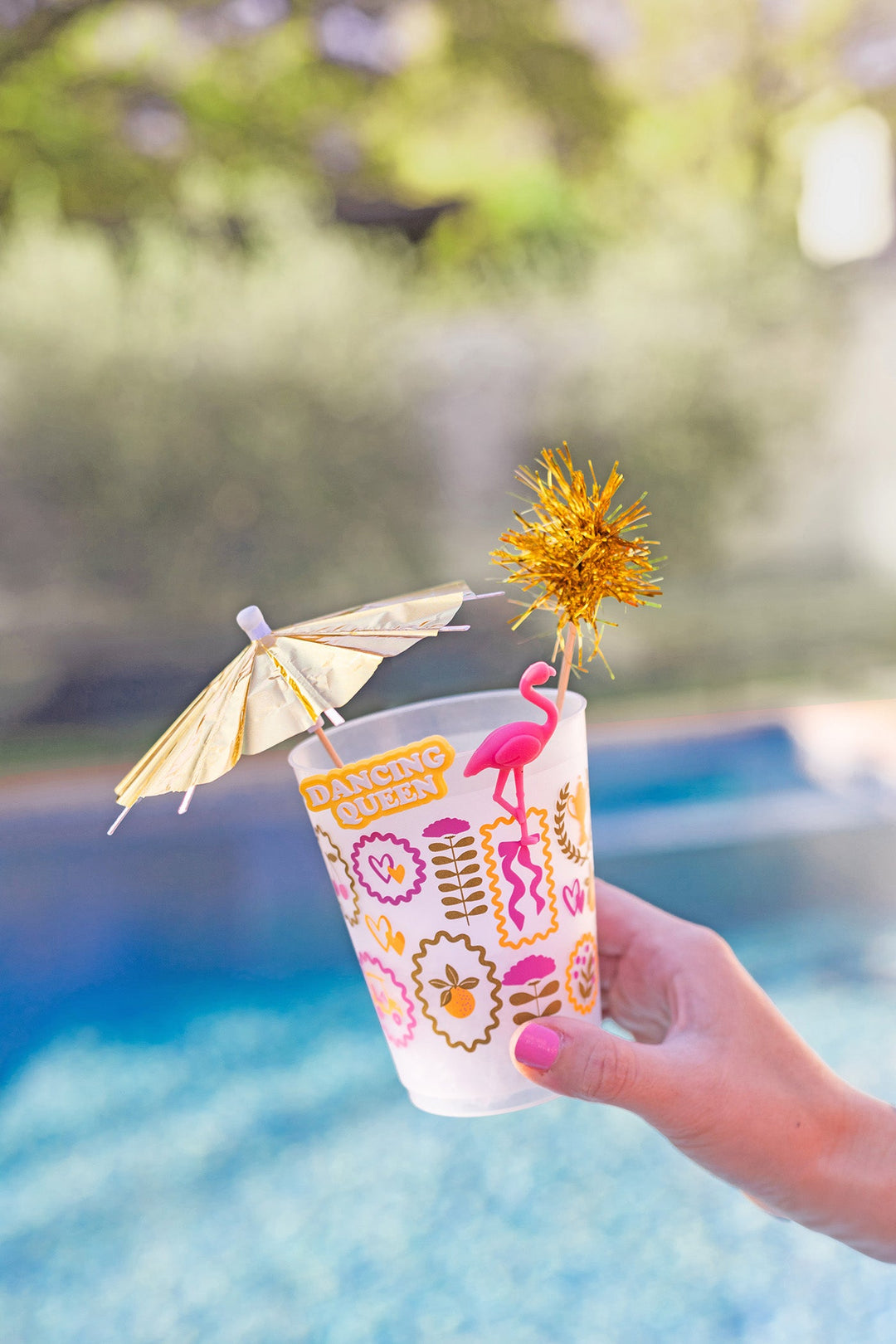 Flamingo Drink Charm &amp; Umbrella Stirrers Set
