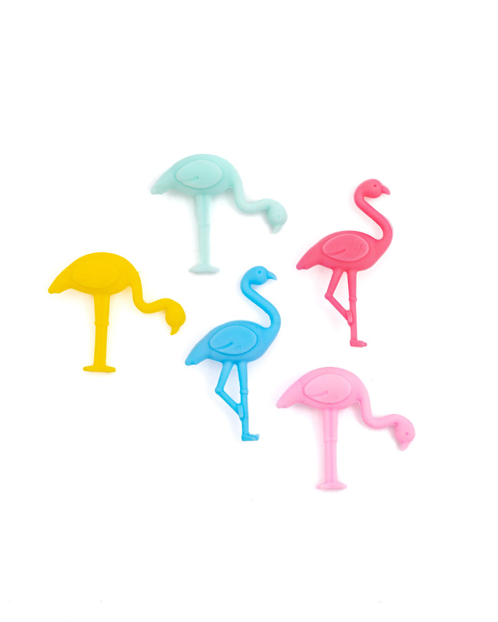 Flamingo Drink Charm &amp; Umbrella Stirrers Set