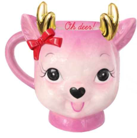 Packed Party Oh Deer Sculpted Coffee Mug, Pink