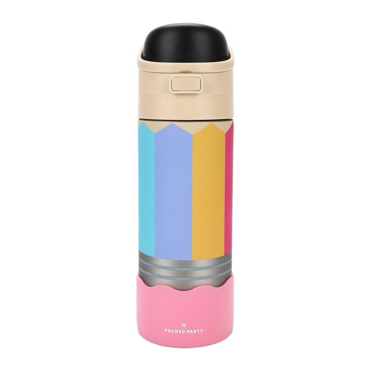 Write On! Pencil Shaped Stainless Steel Water Bottle (24 Oz)