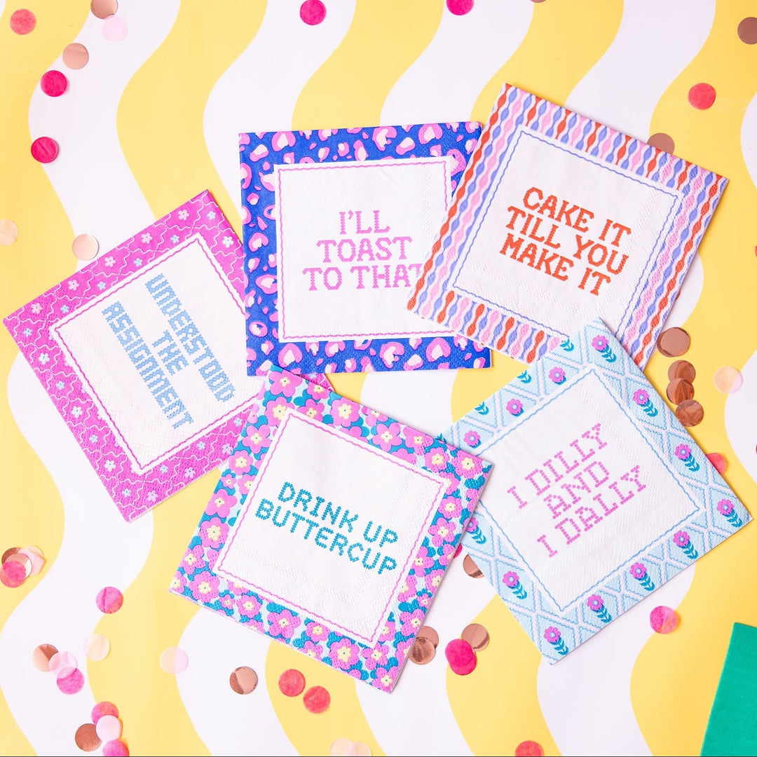Packed Party Cheeky Sayings Cocktail Napkin Tray (6 sayings)