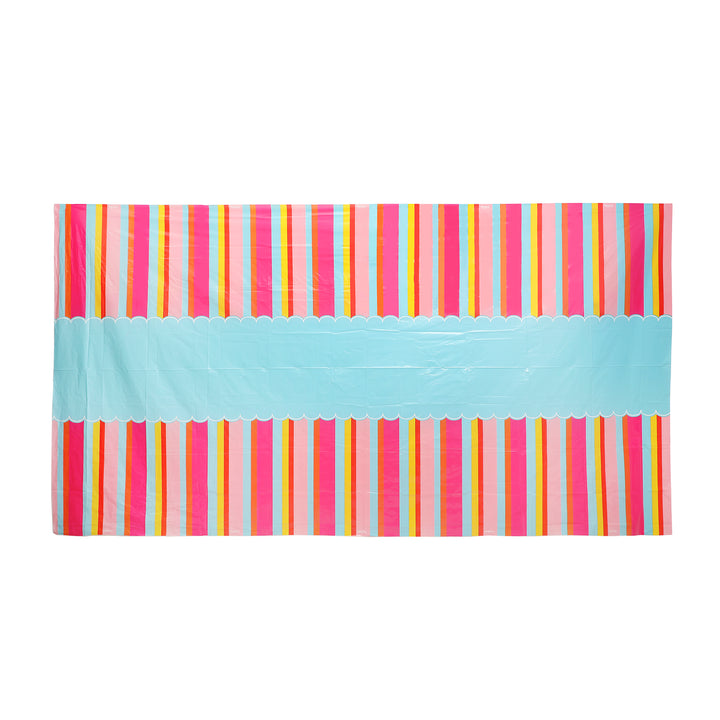 Packed Party Pastel Stripes 54" X 108" Reusable Table Cover