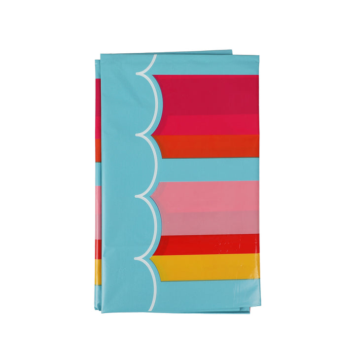 Packed Party Pastel Stripes 54" X 108" Reusable Table Cover