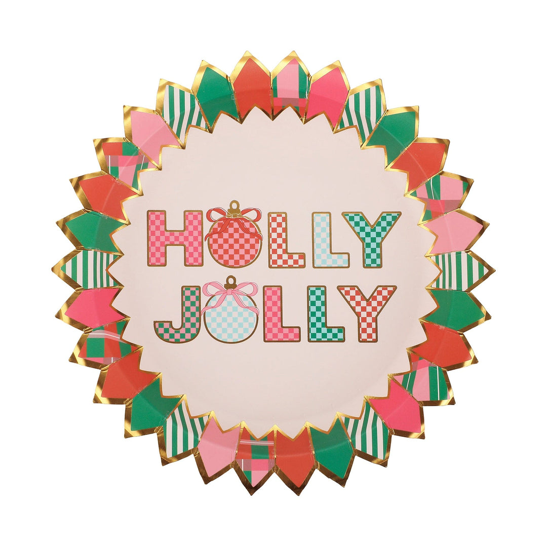 Holly Jolly Christmas Dessert Plates (10 count)