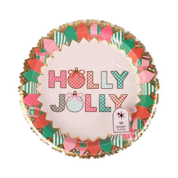 Holly Jolly Celebration Dessert Plate
