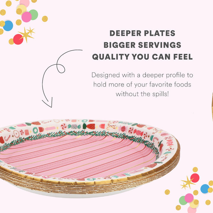 Peppermint Party Christmas Dinner Plates (10 count)