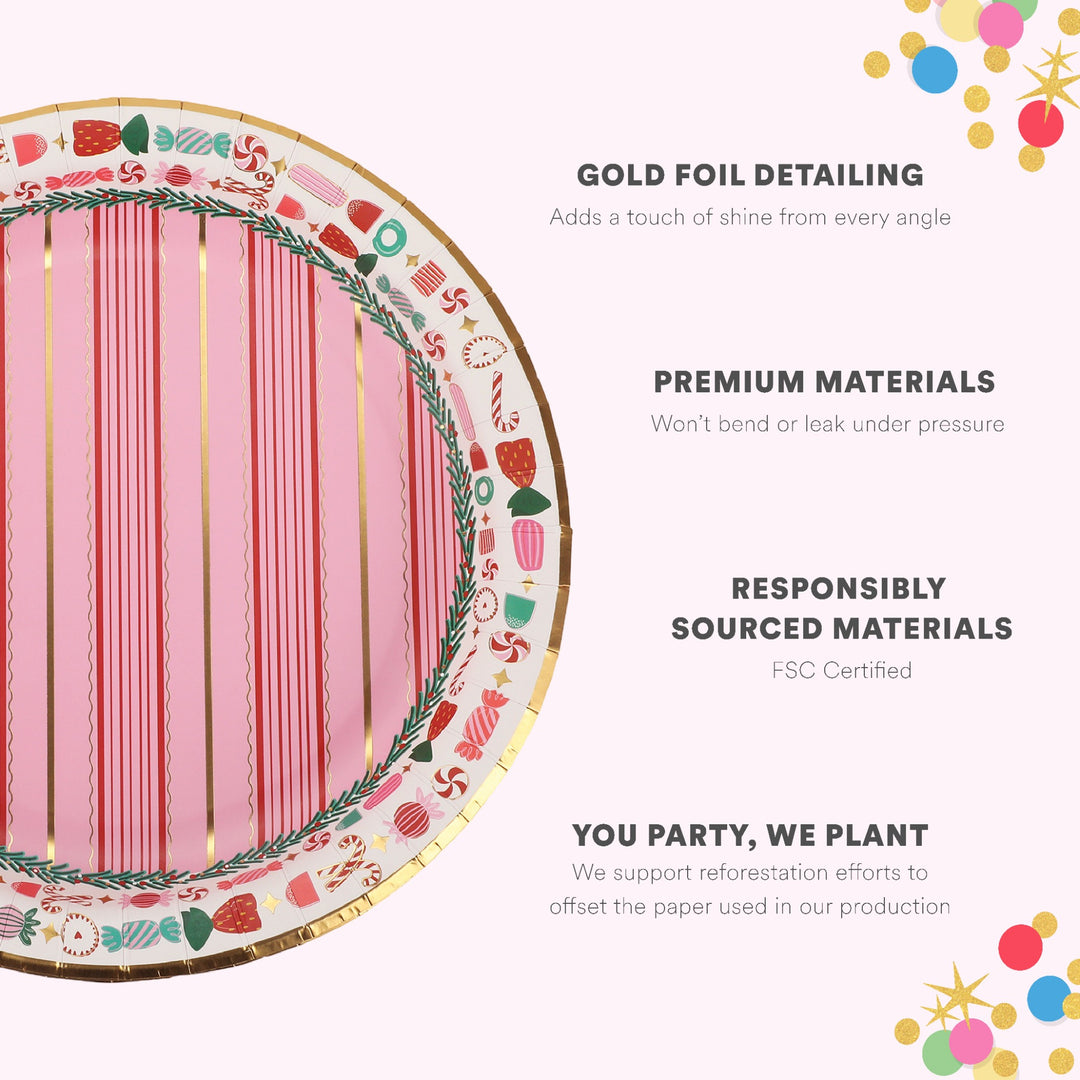 Peppermint Party Christmas Dinner Plates (10 count)