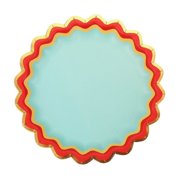 Rainbow Ric Rac Assorted Dessert Plates (10 ct, 5 colors)