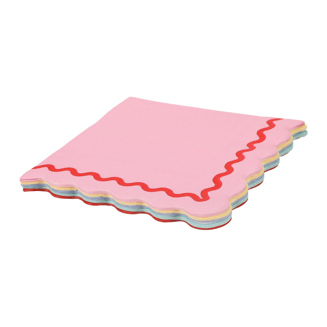 Rainbow Ric Rac Assorted Lunch Napkins (20 ct)