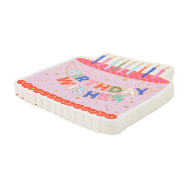Birthday Wishes Diecut Cake Napkin Set