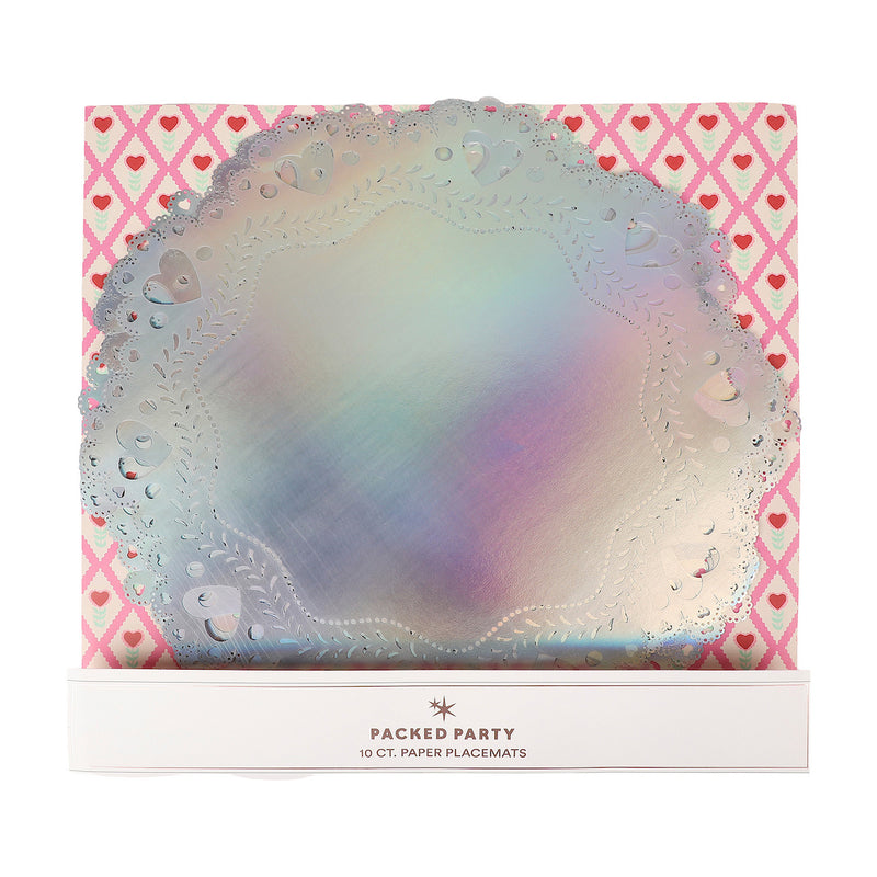 Valentine's Iridescent Doily Placemats (10 count)