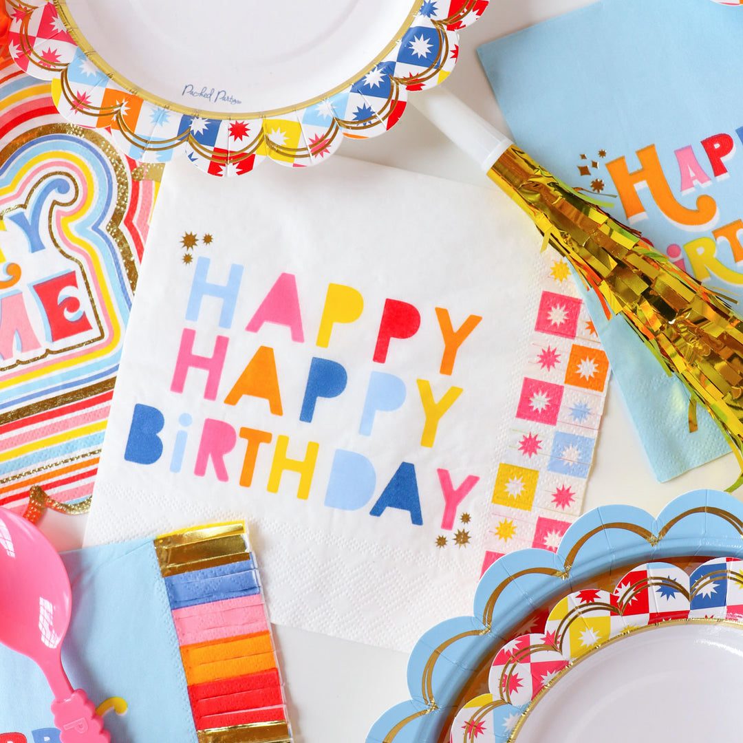 Packed Party Happy Happy Birthday 24-Count 3-Ply Napkin Set