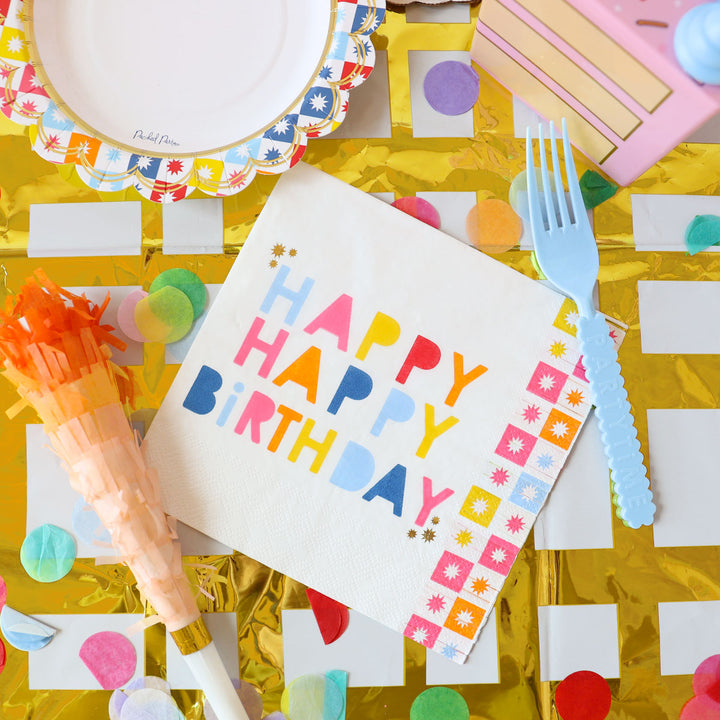 Packed Party Happy Happy Birthday 24-Count 3-Ply Napkin Set