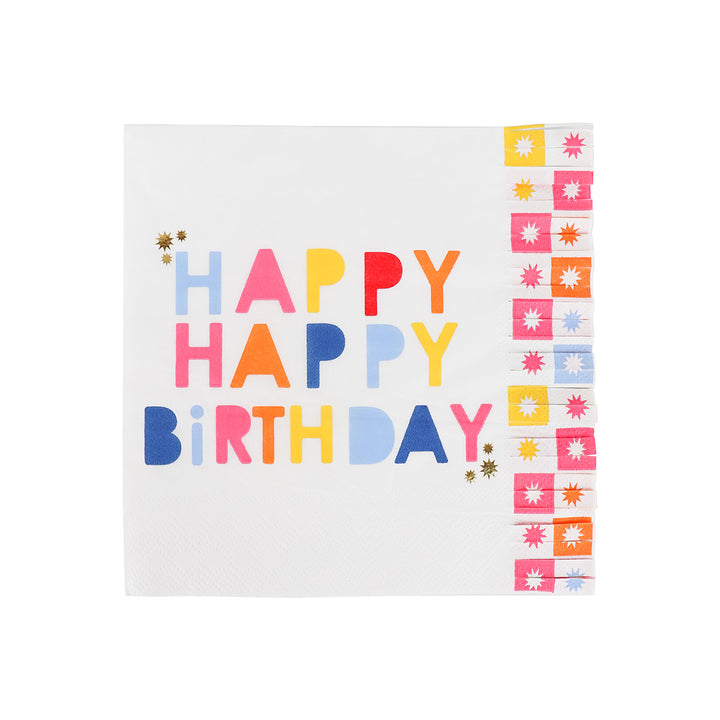 Packed Party Happy Happy Birthday 24-Count 3-Ply Napkin Set