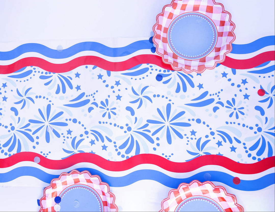 Star Spangled Spark Paper Table Runner (25 ft, cut to fit)