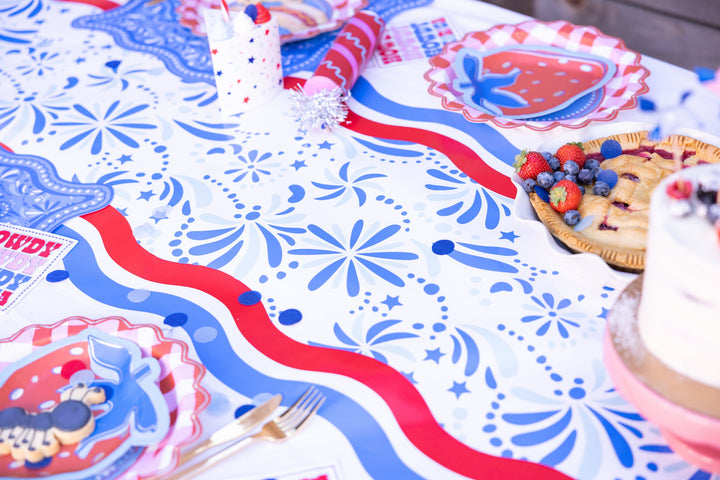 Star Spangled Spark Paper Table Runner (25 ft, cut to fit)