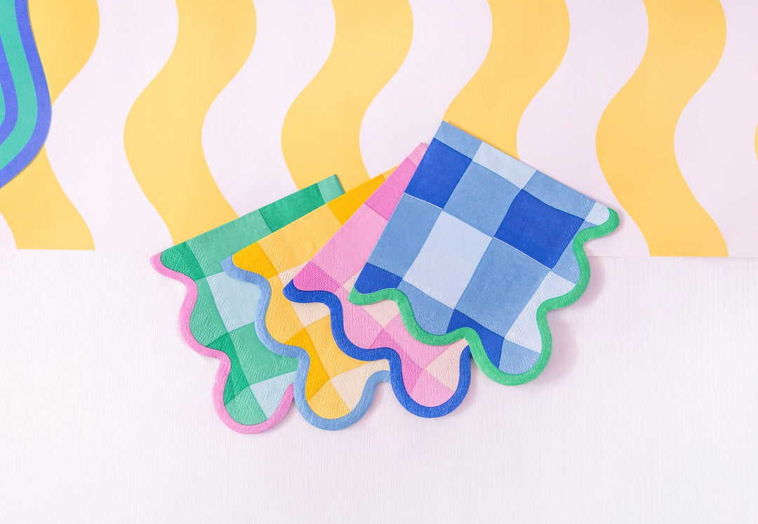 Colorwave Gingham Cocktail Napkins (20 ct, 5 colors)