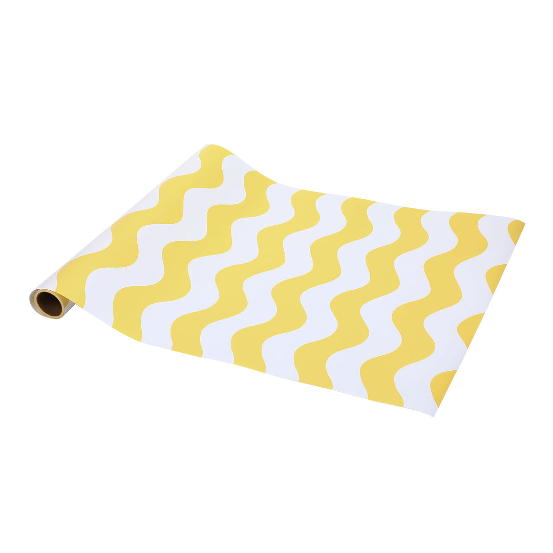 Yellow Scallops Paper Table Runner (25 foot, cut to fit)