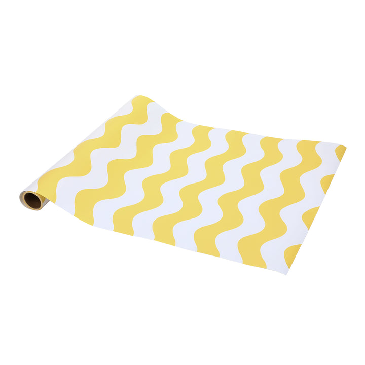 Yellow Scallops Paper Table Runner (25 foot, cut to fit)
