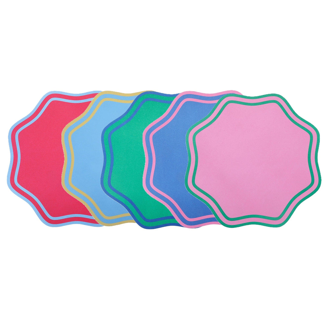 Colorwave Scalloped Placemats (10 ct, 5 colors)