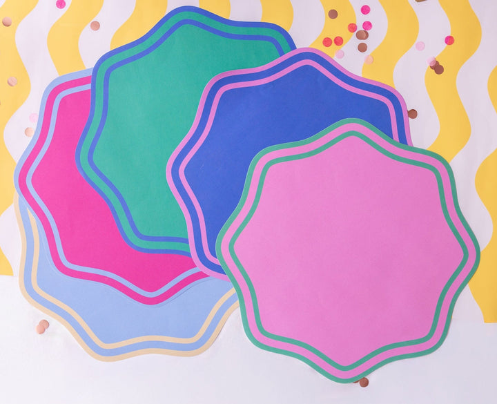 Colorwave Scalloped Placemats (10 ct, 5 colors)