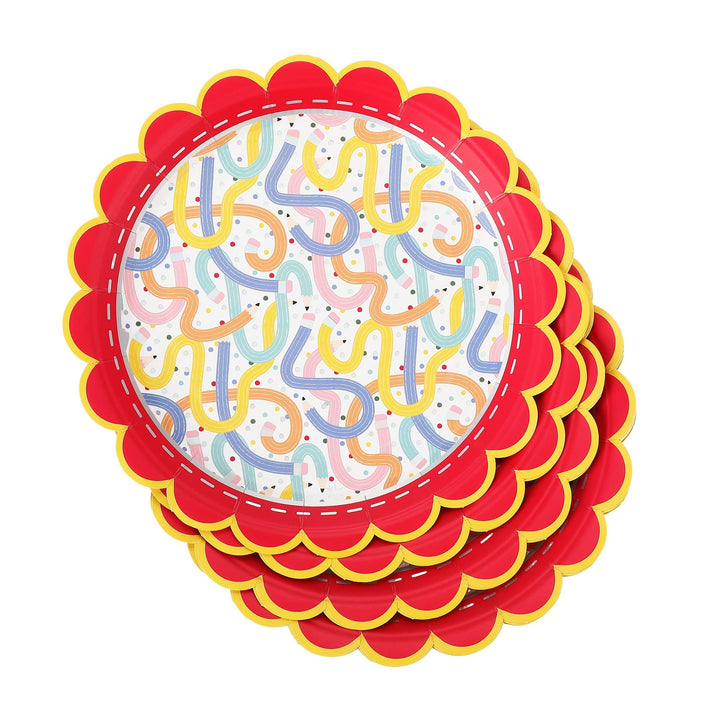 Packed Party Pencil Print Paper Plates, 10 In