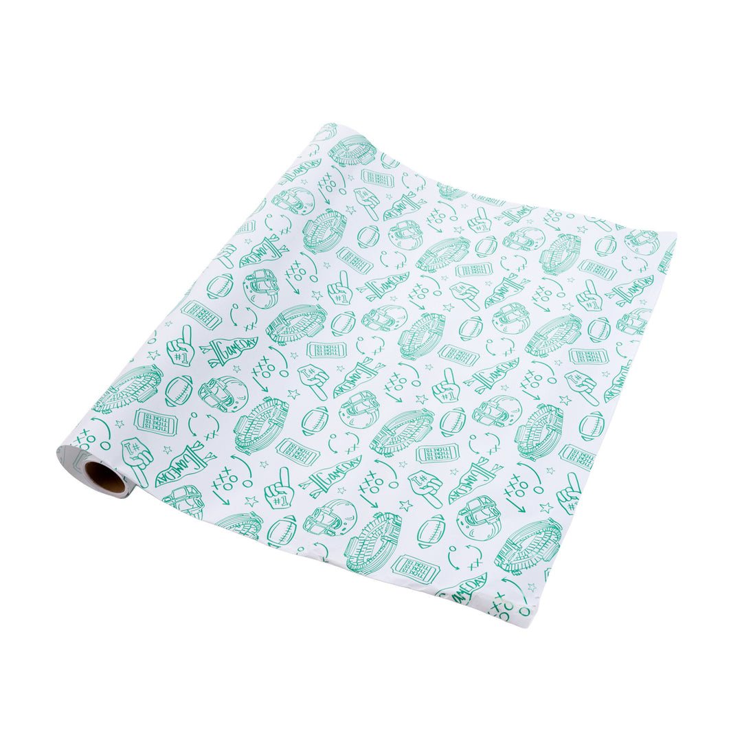 Packed Party Game Day Goals" Paper Table Runner (25 ft, cut to fit)