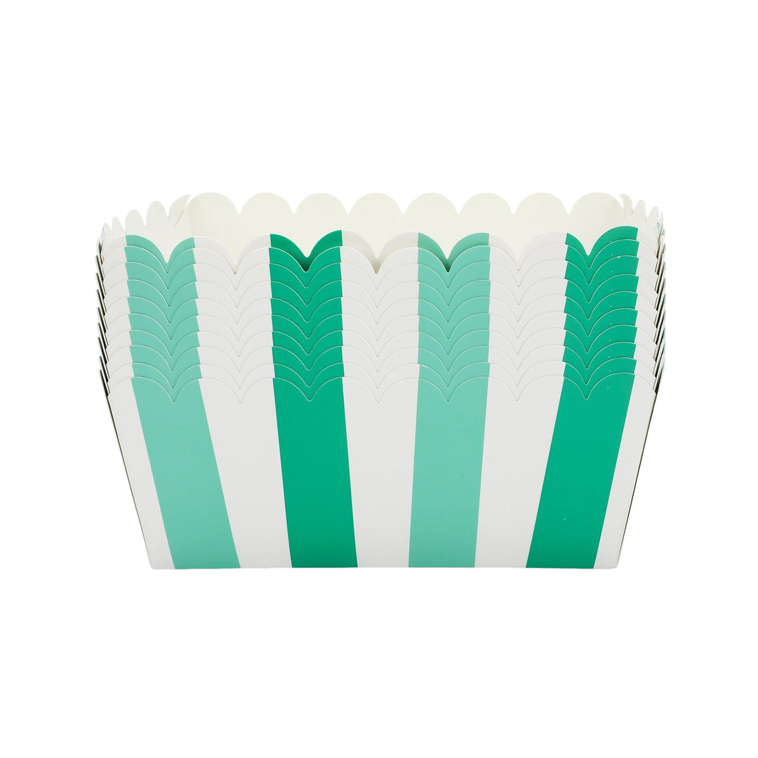 Game Day Green &amp; White Snack Trays (10 Pack)
