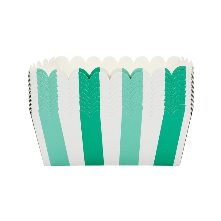Game Day Green &amp; White Snack Trays (10 Pack)