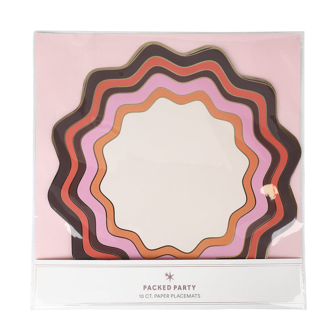 Warm Spice Wavy Paper Placemats