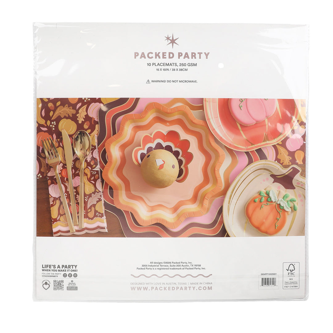 Warm Spice Wavy Paper Placemats