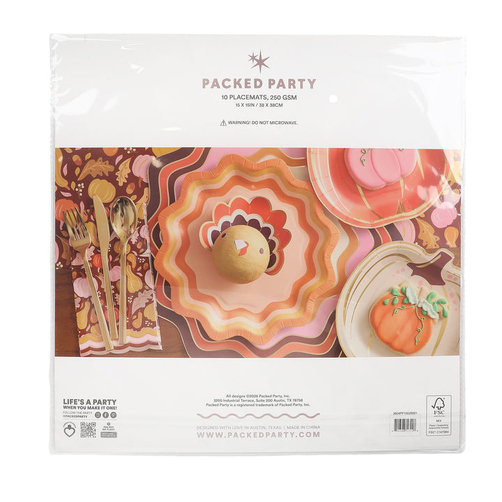 Warm Spice Wavy Paper Placemats